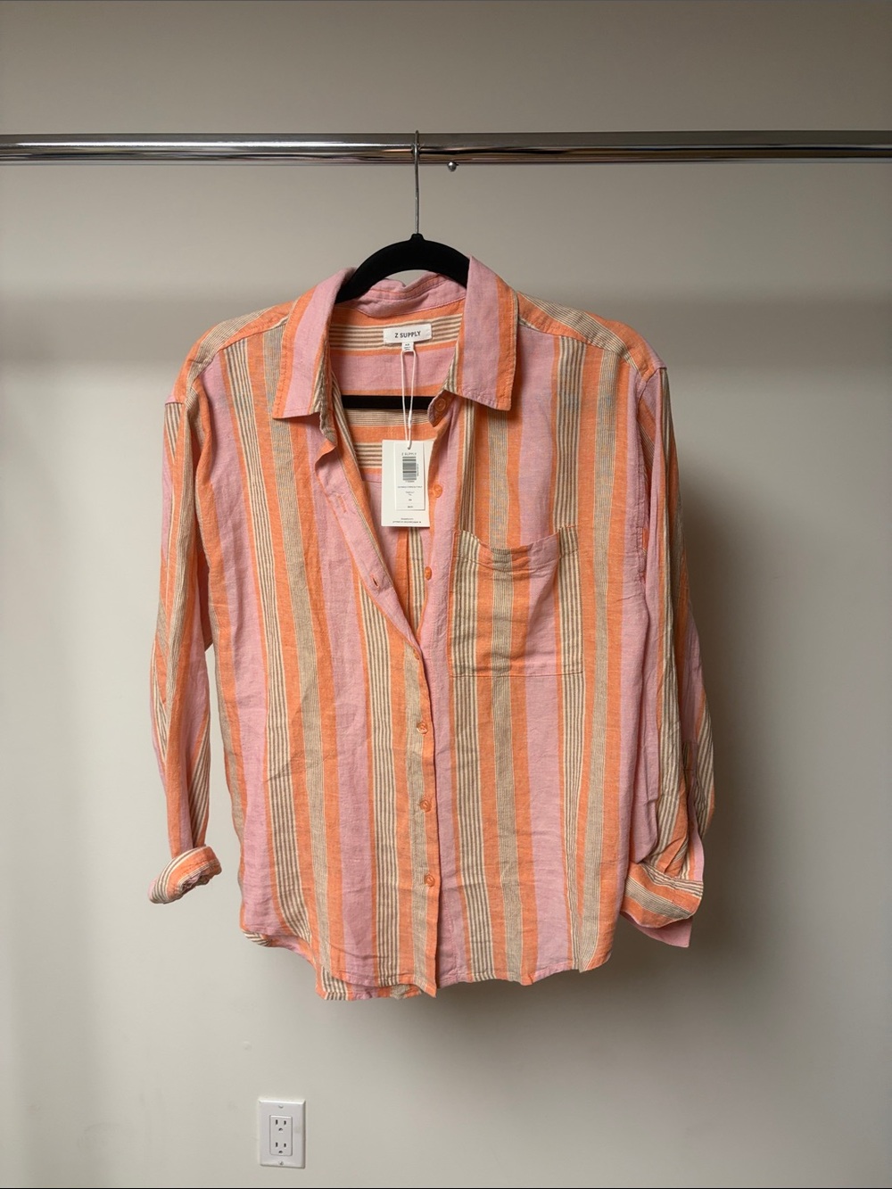 Z supply perfect striped button up tiger lily
